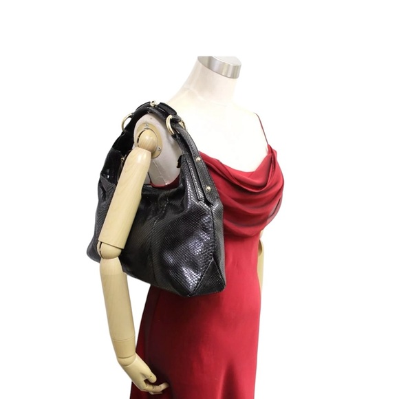 ❌SOLD❌GUCCI 
Python Small Horsebit Chain Hobo Black - Picture 9 of 9